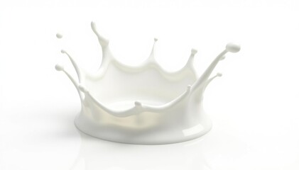 Isolated milk splash, crown shape, white background , image, photography, background