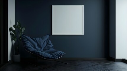 Cozy Single Sofa in Peaceful Dark Room with Minimalist Decor