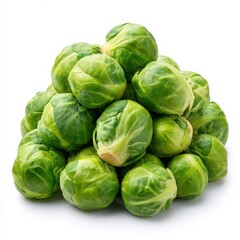 Fototapeta premium Pile of brussels sprouts isolated on white background