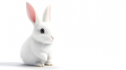 Obraz premium A white rabbit is sitting