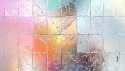 Abstract geometric pattern of translucent tiles in pastel colors