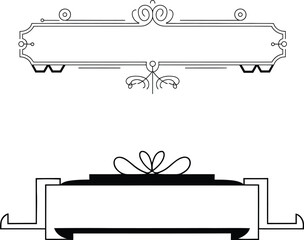 Elegant Filigree Banners and Frames Vector Illustration Set