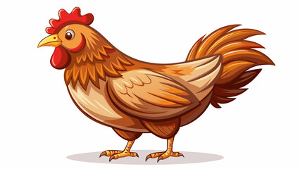 Fototapeta premium full body of brown chicken hen standing isolated white backgroun