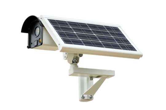 Solar camera with motion detection feature.