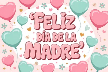 Feliz D?a de la Madre: Heartfelt Celebration with Balloons and Floral Accents