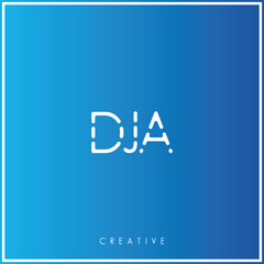 DJA Creative Minimal monogram and logo. Elegant leaves. Modern design. Premium Vector latter logo design. Creative Logo. Vector Illustration logo. letters Logo. Brand Identity Logo. Company Logo.