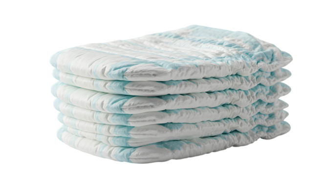 stack of diapers isolated