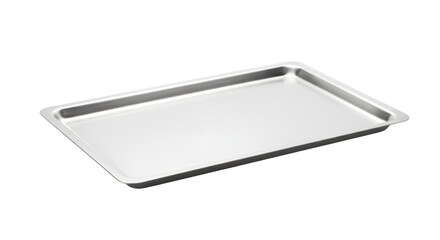 silver tray isolated on white