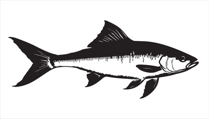 Vector illustration of a fish silhouette