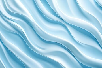 Fototapeta premium Light blue flowing fabric, smooth and elegant curves. Detailed soft folds and wavy texture. Perfect for backgrounds, wallpapers, or textile design