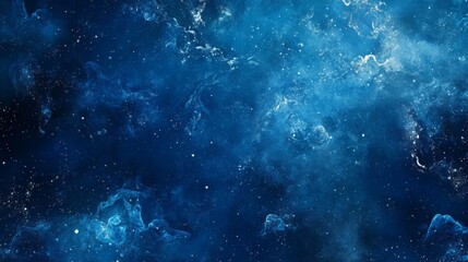 Obraz premium blue abstract wallpaper with glowing neural connections floating in deep liquid-like space