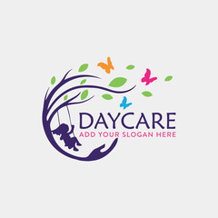 daycare healthcare charity logo design vector