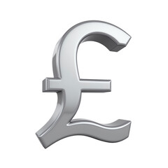 Stylish silver pound symbol for finance concepts.