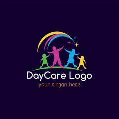 Obraz premium daycare healthcare charity logo design vector