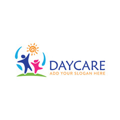 daycare healthcare charity logo design vector