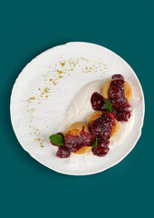 Enjoy this delicious dessert that features rich cream and a