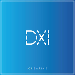 DXI Creative Minimal monogram and logo. Elegant leaves. Modern design. Premium Vector latter logo design. Creative Logo. Vector Illustration logo. letters Logo. Brand Identity Logo. Company Logo.
