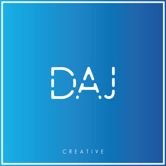 DAJ Creative Minimal monogram and logo. Elegant leaves. Modern design. Premium Vector latter logo design. Creative Logo. Vector Illustration logo. letters Logo. Brand Identity Logo. Company Logo.