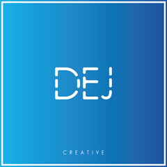 DEJ Creative Minimal monogram and logo. Elegant leaves. Modern design. Premium Vector latter logo design. Creative Logo. Vector Illustration logo. letters Logo. Brand Identity Logo. Company Logo.
