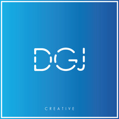DGJ Creative Minimal monogram and logo. Elegant leaves. Modern design. Premium Vector latter logo design. Creative Logo. Vector Illustration logo. letters Logo. Brand Identity Logo. Company Logo.