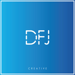 DFJ Creative Minimal monogram and logo. Elegant leaves. Modern design. Premium Vector latter logo design. Creative Logo. Vector Illustration logo. letters Logo. Brand Identity Logo. Company Logo.