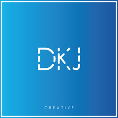 DKJ Creative Minimal monogram and logo. Elegant leaves. Modern design. Premium Vector latter logo design. Creative Logo. Vector Illustration logo. letters Logo. Brand Identity Logo. Company Logo.