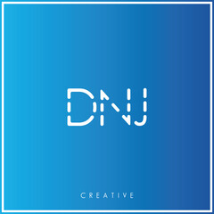 DNJ Creative Minimal monogram and logo. Elegant leaves. Modern design. Premium Vector latter logo design. Creative Logo. Vector Illustration logo. letters Logo. Brand Identity Logo. Company Logo.