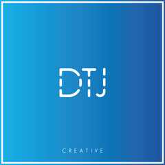 DTJ Creative Minimal monogram and logo. Elegant leaves. Modern design. Premium Vector latter logo design. Creative Logo. Vector Illustration logo. letters Logo. Brand Identity Logo. Company Logo.