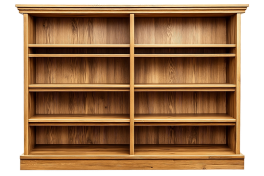 Classic wooden bookshelf perfect for storage.
