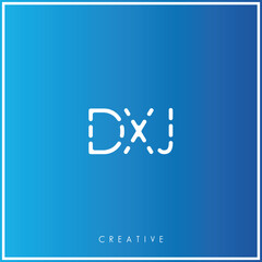 DXJ Creative Minimal monogram and logo. Elegant leaves. Modern design. Premium Vector latter logo design. Creative Logo. Vector Illustration logo. letters Logo. Brand Identity Logo. Company Logo.