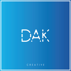DAK Creative Minimal monogram and logo. Elegant leaves. Modern design. Premium Vector latter logo design. Creative Logo. Vector Illustration logo. letters Logo. Brand Identity Logo. Company Logo.