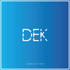 DEK Creative Minimal monogram and logo. Elegant leaves. Modern design. Premium Vector latter logo design. Creative Logo. Vector Illustration logo. letters Logo. Brand Identity Logo. Company Logo.