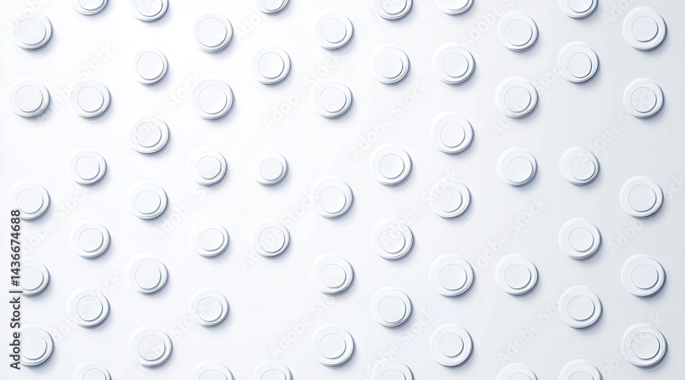 Aufkleber abstract, geometric pattern of repeating white circles. a 3d effect is created by layered circles, g