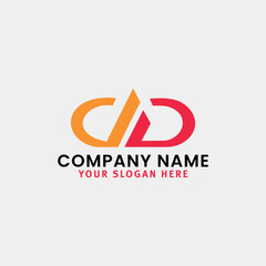 letters dd logo design vector