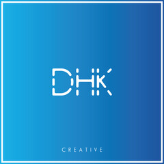 DHK Creative Minimal monogram and logo. Elegant leaves. Modern design. Premium Vector latter logo design. Creative Logo. Vector Illustration logo. letters Logo. Brand Identity Logo. Company Logo.