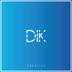 DIK Creative Minimal monogram and logo. Elegant leaves. Modern design. Premium Vector latter logo design. Creative Logo. Vector Illustration logo. letters Logo. Brand Identity Logo. Company Logo.
