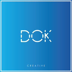 DOK Creative Minimal monogram and logo. Elegant leaves. Modern design. Premium Vector latter logo design. Creative Logo. Vector Illustration logo. letters Logo. Brand Identity Logo. Company Logo.