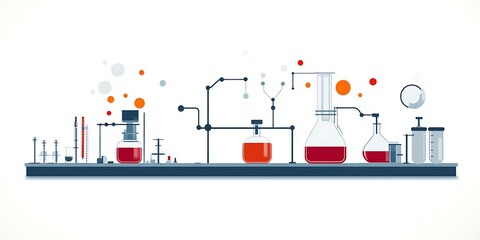 Naklejka premium Laboratory Equipment Scientific Experiment Setup