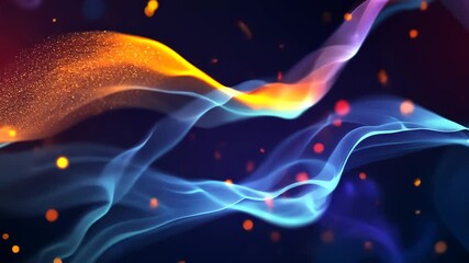 Blue Orange Dual Tone Wave Background