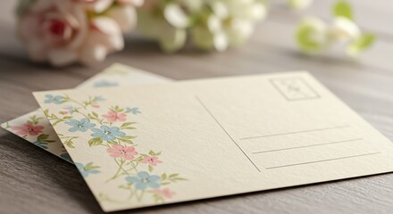 Floral Postcard Design Closeup with Flower Accent