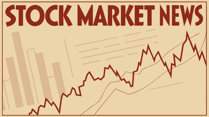 Stock Market News Headline Close-Up Vector Art with Financial Theme