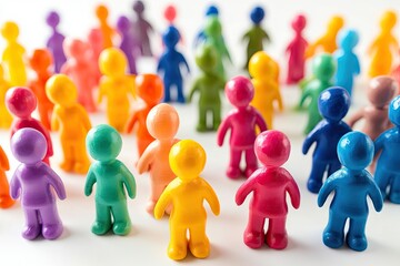 Diverse group of colorful figurines