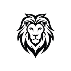 lion head line art vector on white background