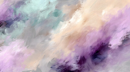 Obraz premium An abstract texture in pastel shades of light purple, mint, and soft cream, offering a calm and serene visual atmosphere.