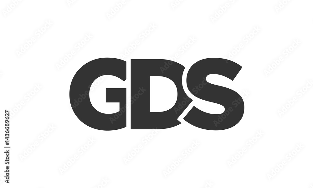 Poster GDS logo design template with strong and modern bold text. Initial based vector logotype featuring simple and minimal typography. Trendy company identity.
