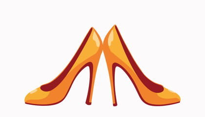 Vibrant orange high heels showcasing modern footwear design, fashion concept