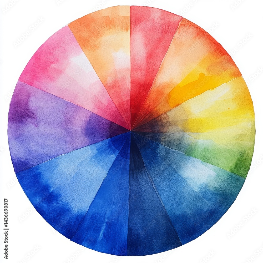 Poster an abstract circular wheel with a wooden texture presents a diverse array of colors in a vibrant spe