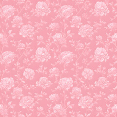 Floral peony pattern design. Tiling pattern for wallpaper and textile print.