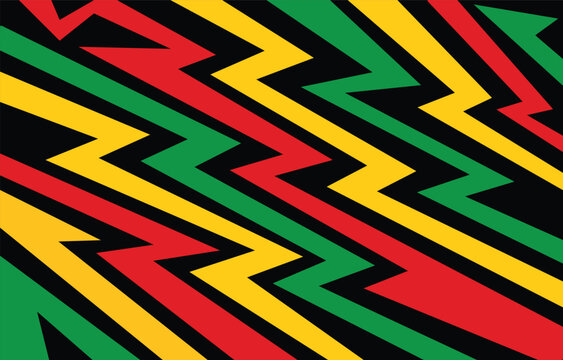 Abstract background with Jamaican color zigzag pattern