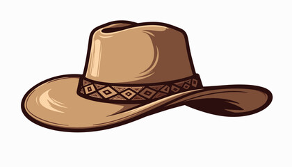Illustration of rustic shepherd's hat with decorative style, craftsmanship